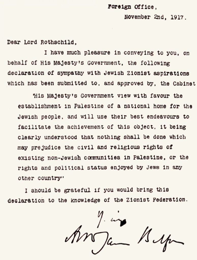 The Balfour Declaration